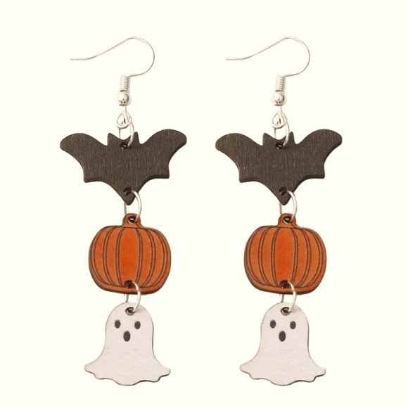 Jewelry - Halloween Wood Earrings